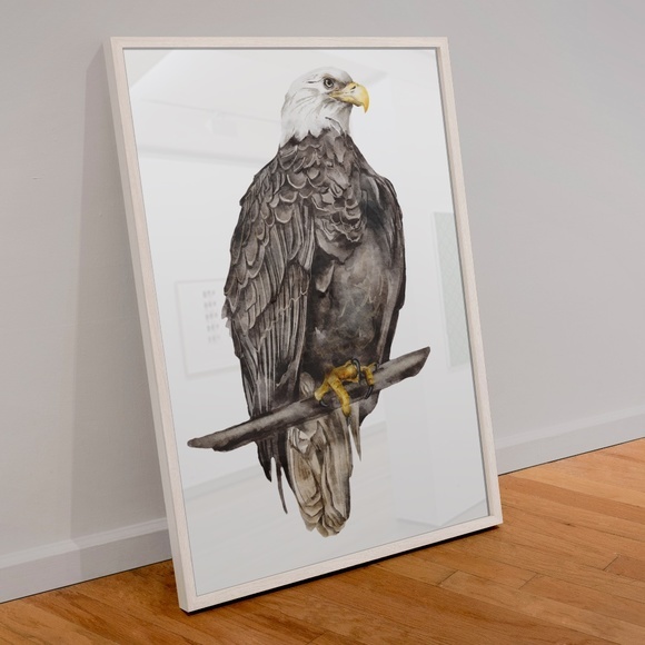 Watercolor Wall Art Print Eagle Portrait Unframed - Picture 6 of 13